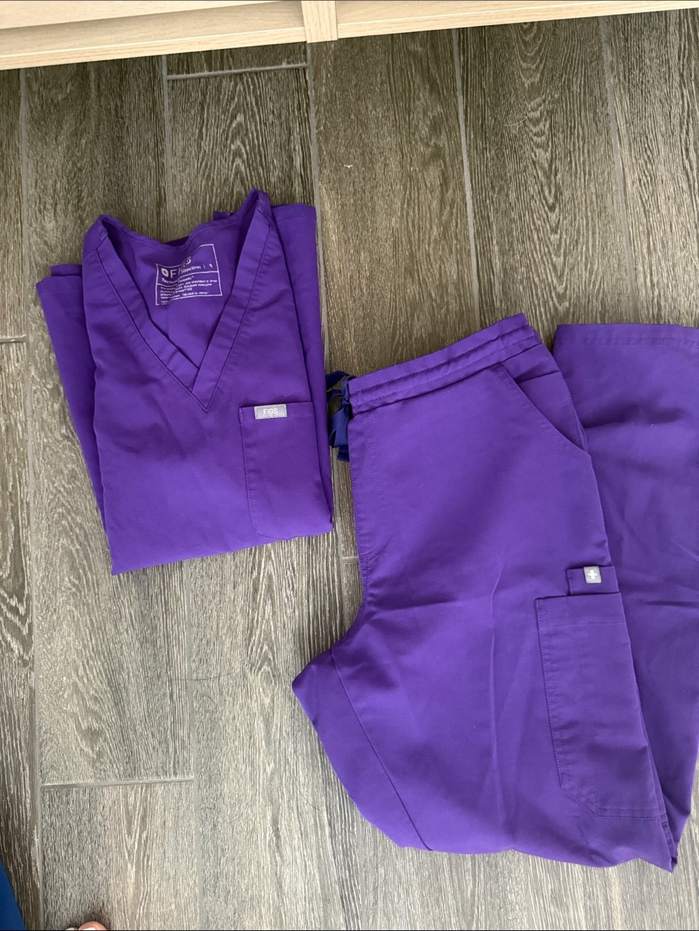 Figs Purple Track Pants & Scrub Top Set